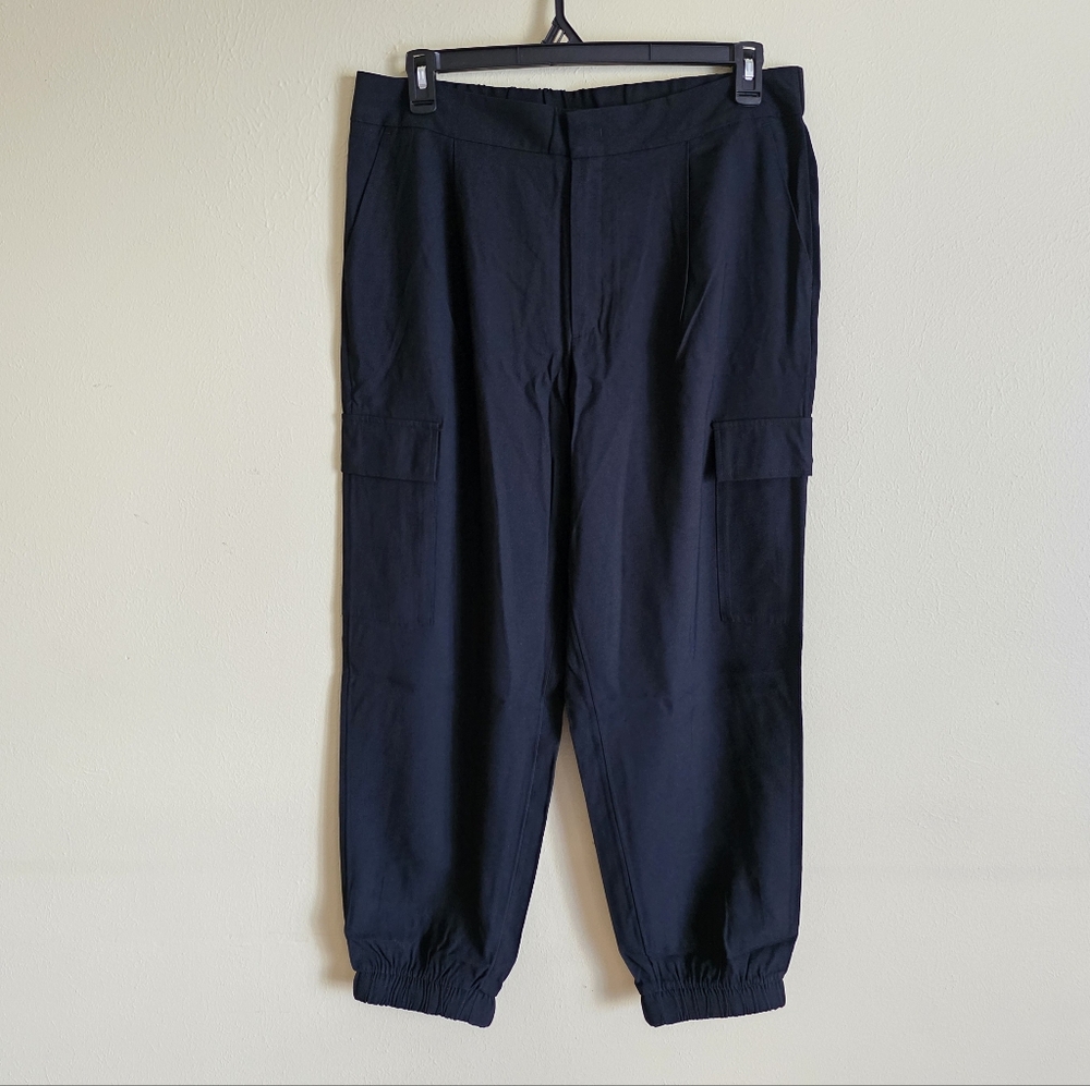 NWOT Black Wide Leg Rayon Pants Cargo Pockets | Size 14 | A New Day